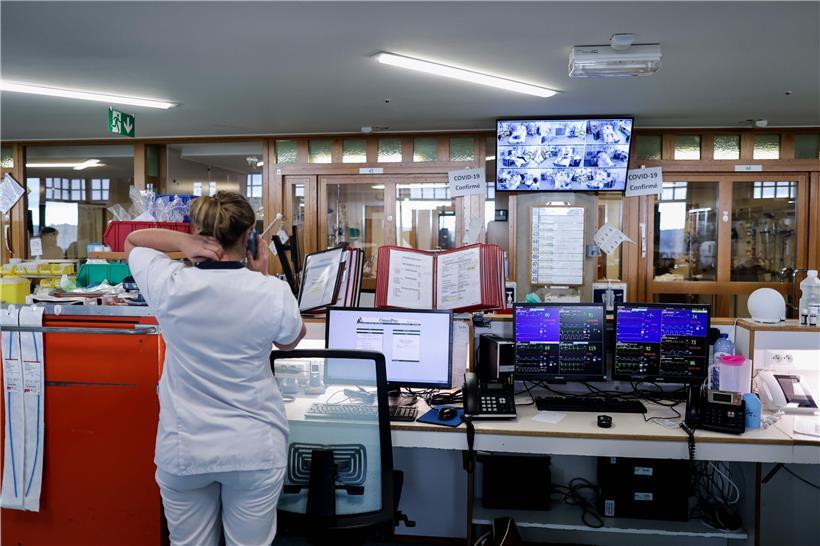 Blick in die Intensivstation des Universitätskrankenhauses von Liège: Belgien ist besonders hart von der zweiten Welle betroffen.
