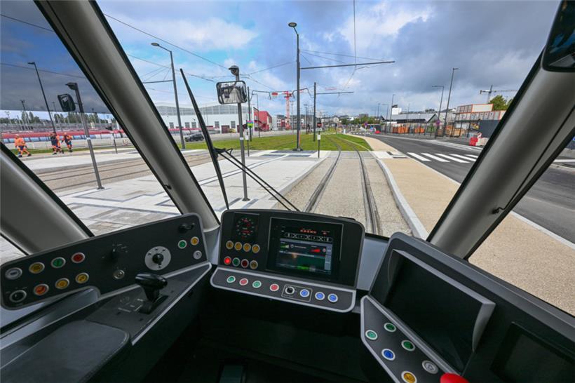 Blick vom Fahrerstand aus