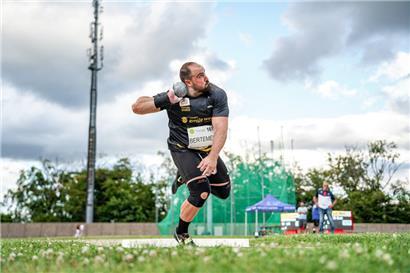 Bob Bertemes gewann am Sonntag mit einer Weite von 21,36 Metern
