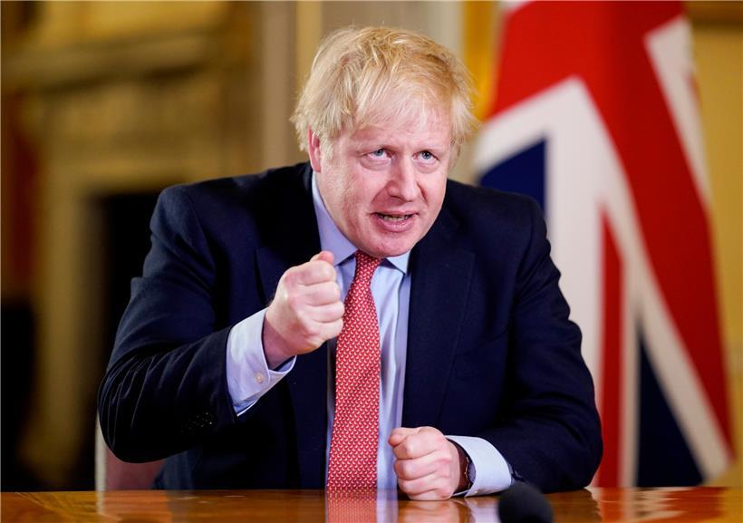Boris Johnson, Premierminister von Großbritannien, wendet sich aus der Downing Street 10 mit einer Fernsehansprache zum Verlauf der Corona-Pandemie an die Briten
