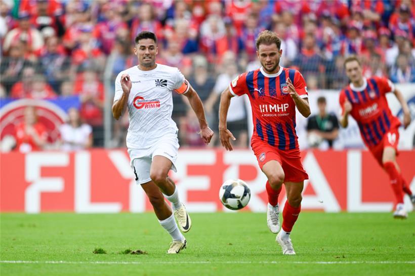 Brasilianer mit luxemburgischem Pass: Leo Scienza (r.) vom 1. FC Heidenheim
