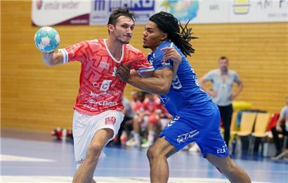 Brice Aillaud und die Red Boys wollen am Samstag gegen den HBD um Ojie Etute Revanche nehmen
