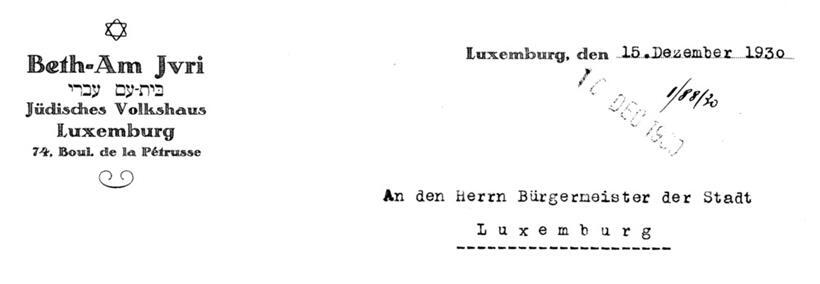 Briefkopf des Beth-Am Iwri
