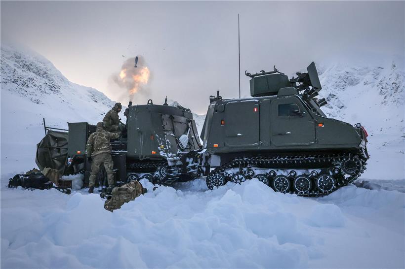 Britische Soldaten bei Militärmanöver in Norwegen, Verstärkung wegen russischer Bedrohung, Truppen verdoppeln sich auf 2.000