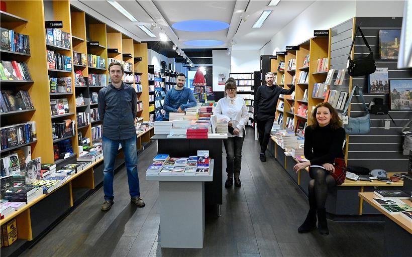 Buchexperten unter sich: (vlnr.) Fernand Ipavec, Pet Harsth, Michelle Meis, Philippe Boisserie und Anne Diderich (nur fürs Foto ohne Maske)
