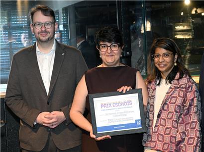 Bürgermeister Christian Weis, Tatev Margaryan und zukünftige Schöffin Daliah Scholl bei offizieller Veranstaltung in Luxemburg