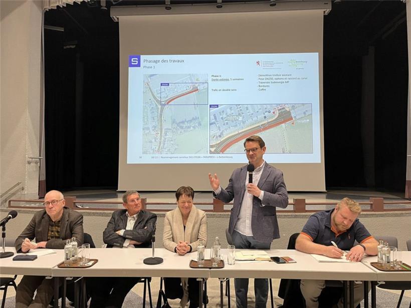 Bürgermeister Laurent Zeimet betont, dass der Verkehr durch dir Arbeiten in der ...