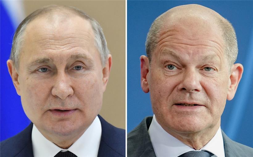 Bundeskanzler Olaf Scholz und Russlands Präsident Wladimir Putin haben nach Angaben aus Moskau wieder miteinander telefoniert
