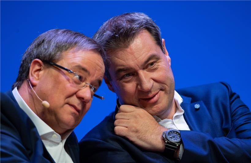 CDU-Chef Armin Laschet (l.) und CSU-Chef Markus Söder stehen zunehmend unter Druck, die Frage der Kanzlerkandidatur innerhalb der Union zu klären
