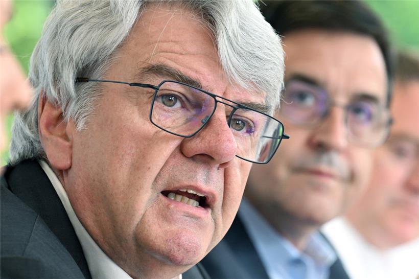 CGFP-Präsident Romain Wolff und CGFP-Generalsekretär Steve Heiliger am Dienstag bei der Pressekonferenz
