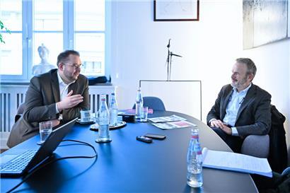CHEM-Präsident Christian Weis (l.) und CHEM-Generaldirektor René Metz am Dienstagnachmittag im Escher Rathaus
