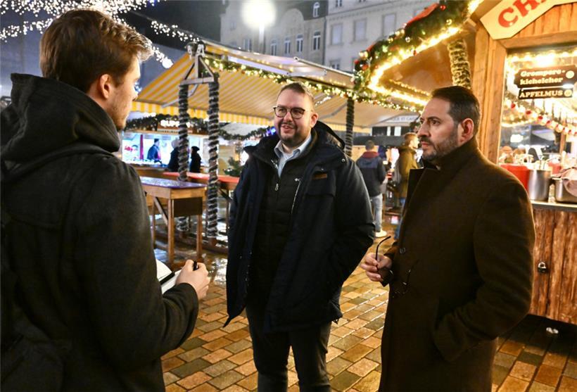 CSV-Bürgermeister Christian Weis (l.) und CSV-Schöffe Bruno Cavaleiro (r.) waren am Dienstagabend vor Ort
