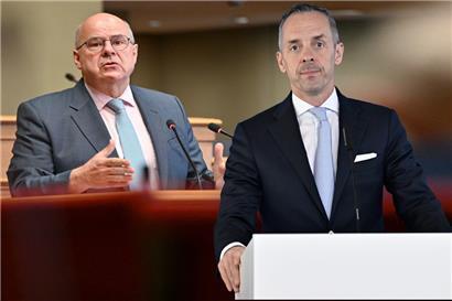 CSV-Fraktionspräsident Marc Spautz (l.) liegt in Sachen Kollektivvertragswesen nicht auf einer Linie mit Parteikollege und Arbeitsminister Georges Mischo (r.)
