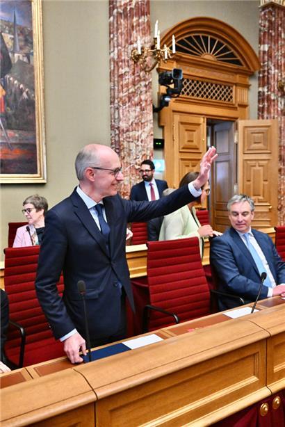 CSV-Premier Luc Frieden vergangene Woche vor seiner Rede zur Lage der Nation im Parlament.
