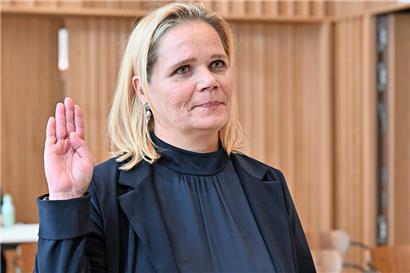 Cathy Pastoret bei ihrer Vereidigung am Freitagmorgen
