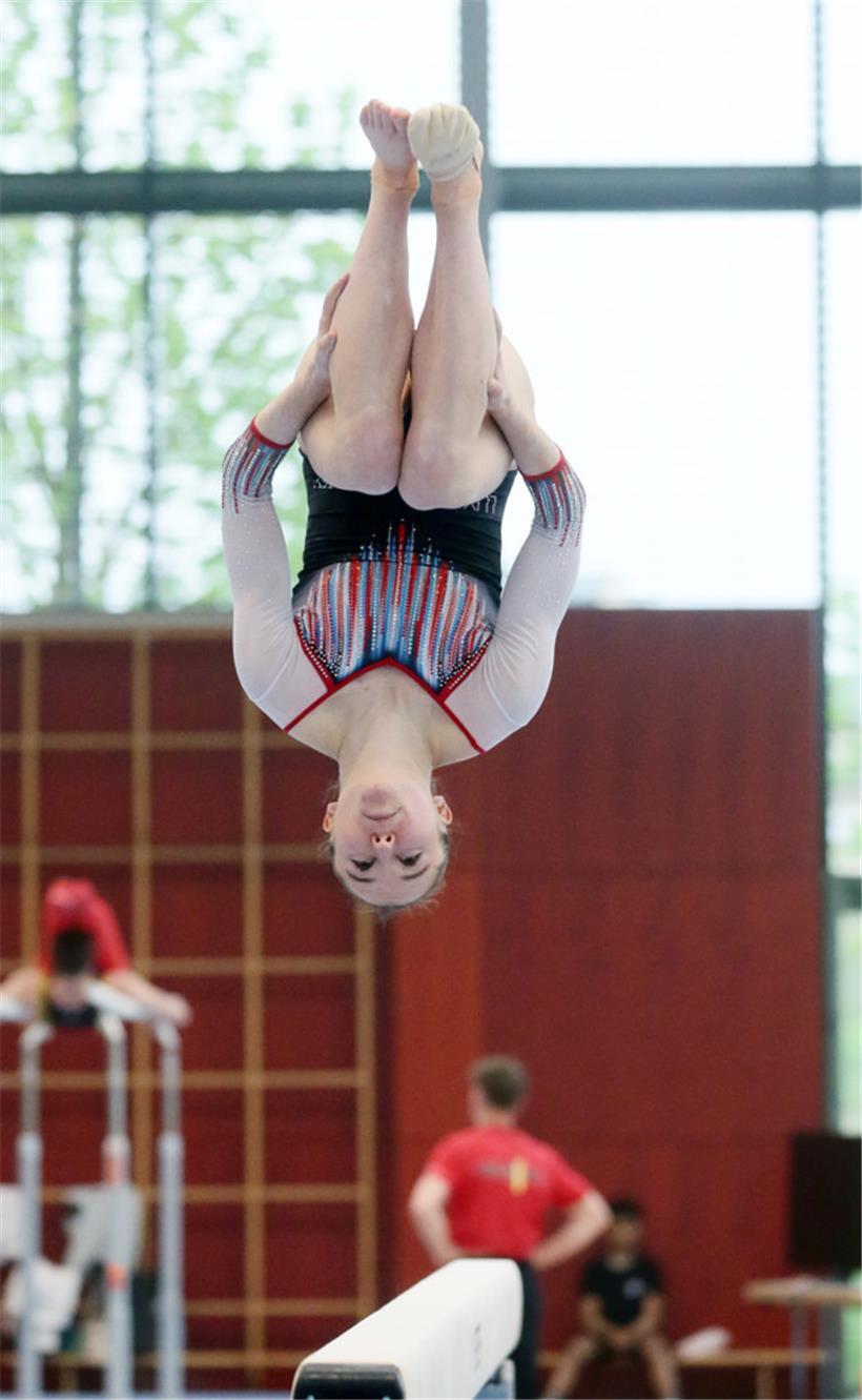 Céleste Mordenti freute sich über einen gelungenen Mehrkampf am Donnerstag 
