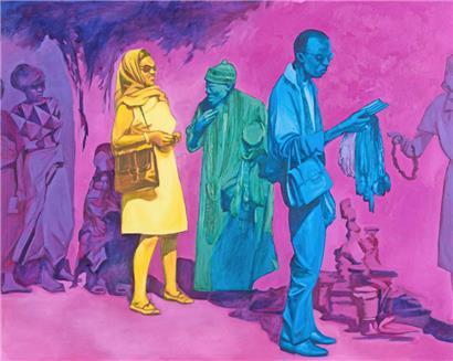 Chantal Maquet: „Davon kann sie zu Hause erzählen #Païschtcroisière“, huile sur toile (80x100cm)
