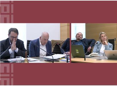 Charel Weiler, Marc Spautz (CSV), Marc Baum (Linke), Djuna Bernard (Grüne) und Carole Hartmann (DP) im parlamentarischen Beschäftigungsausschuss