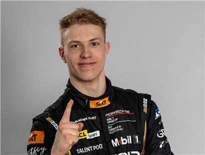 Chester Kieffer im Porsche Supercup 2024, erste Saison im deutschen Carrera Cup mit Rennwagen auf der Strecke
