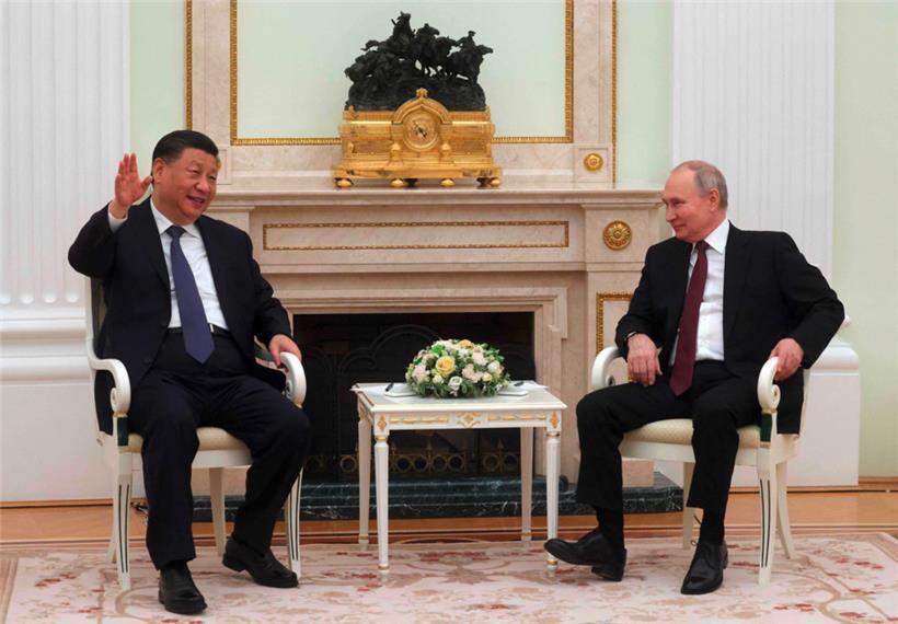 Chinas Präsident Xi Jinping traf gestern Wladimir Putin im Kreml
