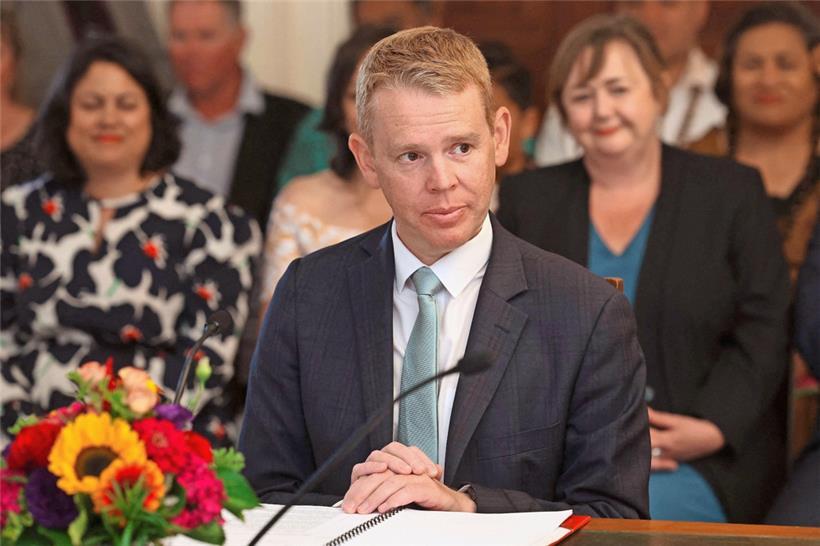 Chris Hipkins am Mittwoch bei der Vereidigungszeremonie
