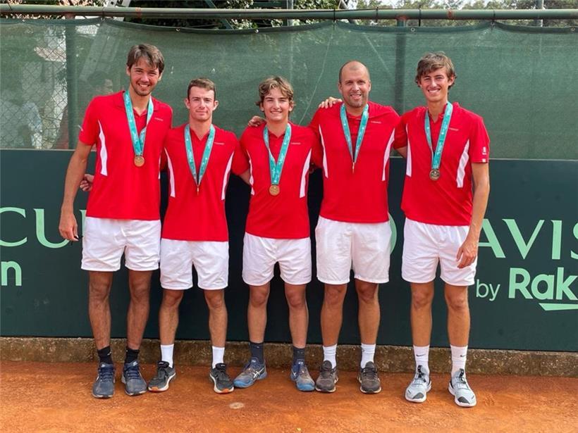 Chris Rodesch, Raphael Calzi, Noe Plique, Gilles Muller und Alex Knaff konnten sich den Aufstieg sichern 
