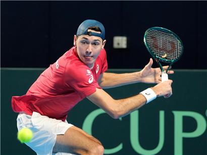 Chris Rodesch beim Tennismatch in Melbourne, kämpft um den Einzug in die Hauptrunde eines Grand-Slam-Turniers