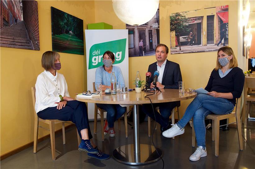 Christa Brömmel, Claudie Rezland, François Benoy und Linda Gaasch von „déi gréng“ gingen auf die Arbeit des Schöffenrates ein
