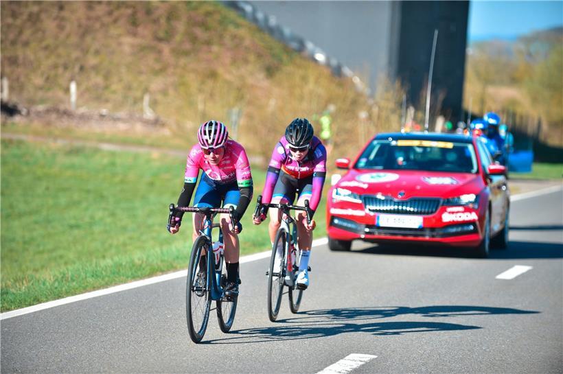 Claire Faber (hinten) war am Sonntag Teil der Ausreißergruppe bei Liège-Bastogne-Liège
