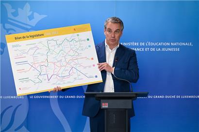 Claude Meisch präsentierte seine Bilanz in Form eines Fahrplans
