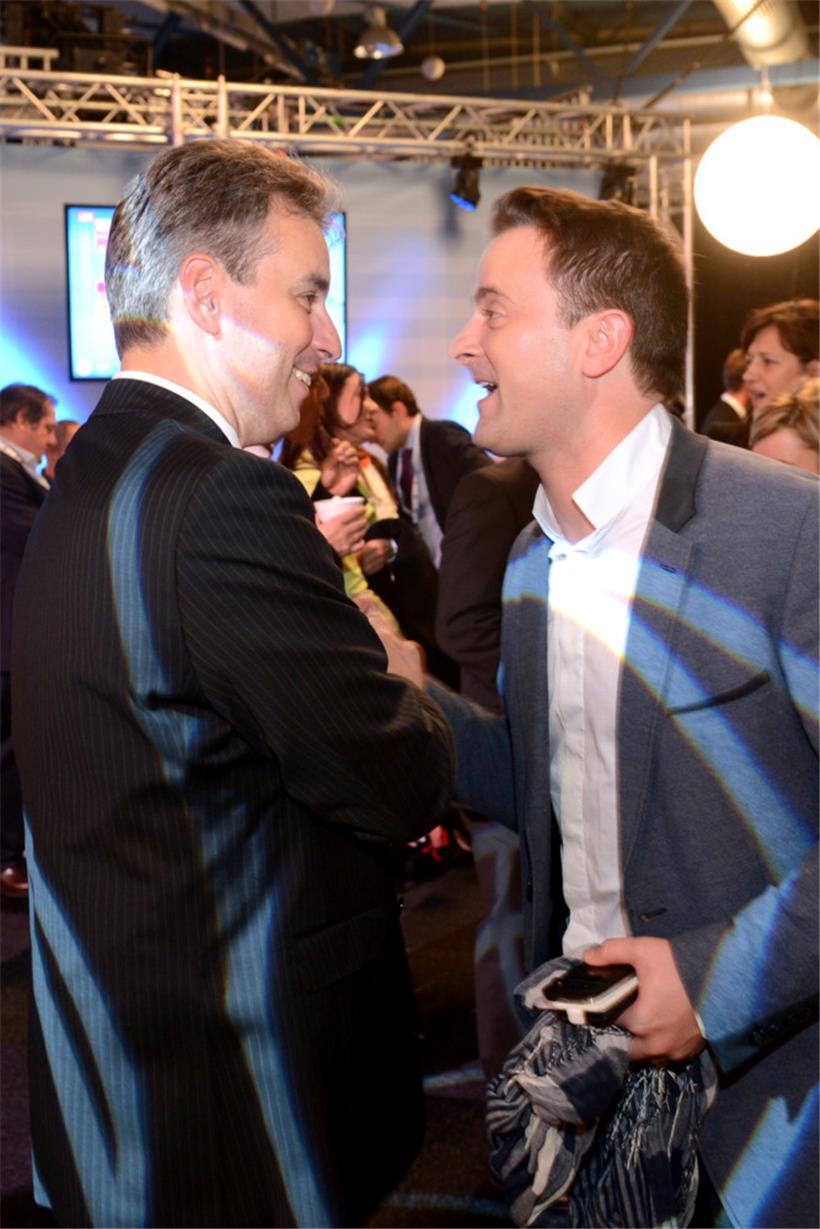 Claude Meisch und Xavier Bettel in Feierlaune am Wahlabend
