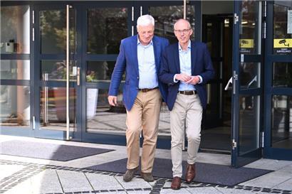 Claude Wiseler und Luc Frieden nach der Zusammenkunft des CSV-Nationalrats in Strassen

