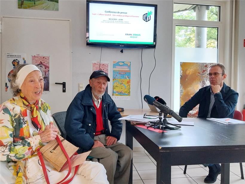 Colette und Lucien Schumacher mit Christian Richartz, Präsident von „Eran, eraus, an elo?“
