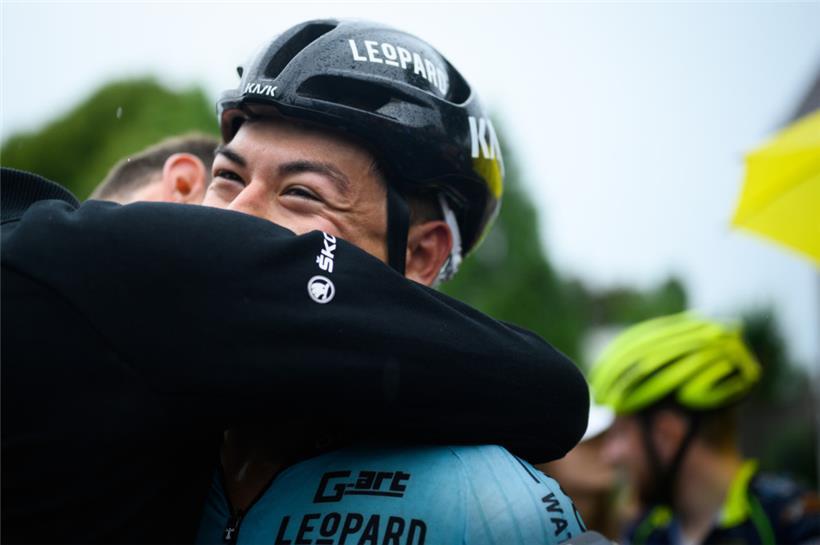 Colin Heiderscheid konnte sein Glück im Ziel kaum fassen
