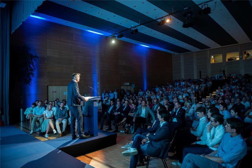 DP-Präsident Lex Delles bei seiner Rede