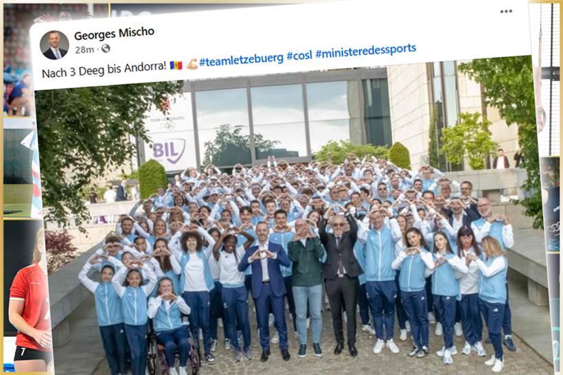 Da freuen sich die Luxemburger Sportler: Minister Mischo ist in Andorra mit dabei
