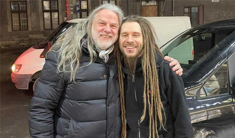 Daniel M. Porcedda und sein Sohn Thierry beim Zusammentreffen in Chisinau, der moldawischen Hauptstadt. 
