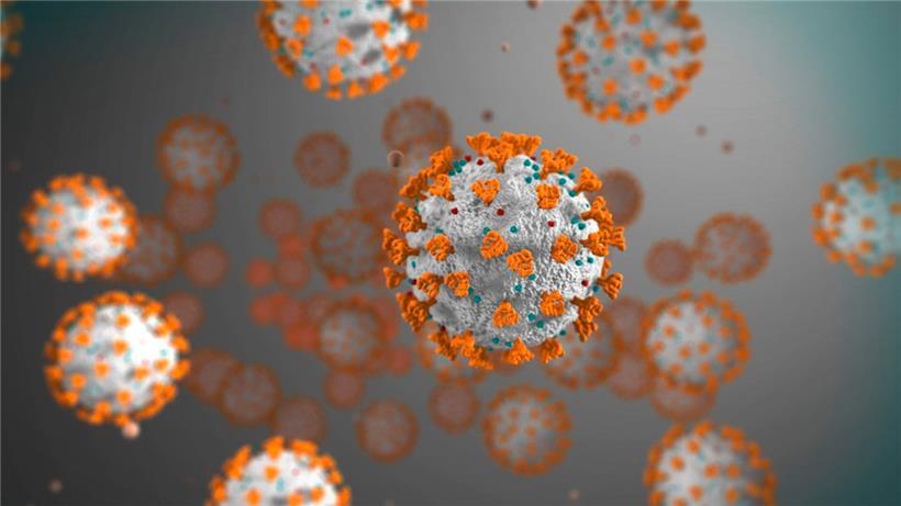 Darstellung des Sars-CoV-2-Virus, Ursache des COVID-19-Ausbruchs
