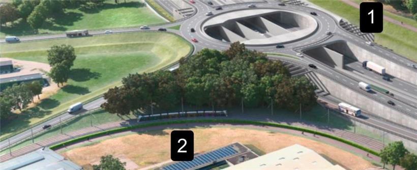 Darstellung des künftigen „Echangeur“ Lallingen vom Verkehrsministerium
