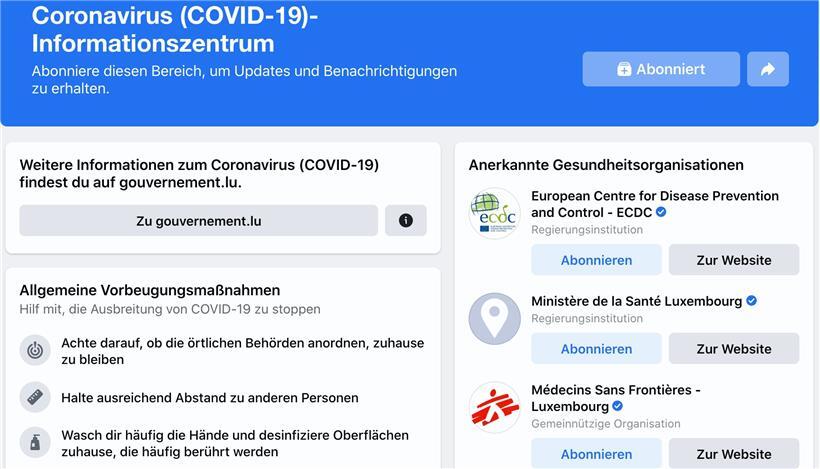Das Facebook-Informationszentrum will Fake News unterbinden und die Nutzer während der Pandemie mit verlässlichen Quellen versorgen
