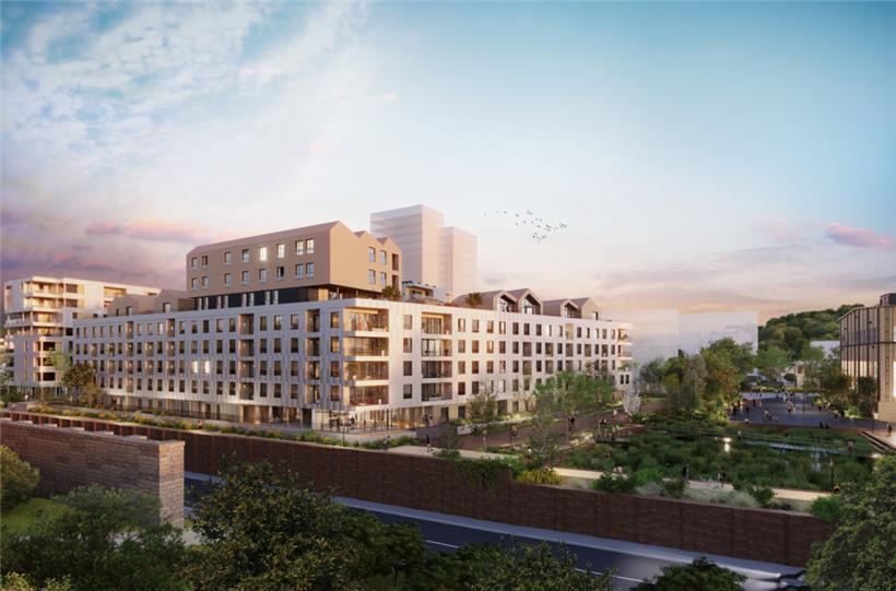 Das Gebäude „D’Haus“ von der anderen Straßenseite aus gesehen.