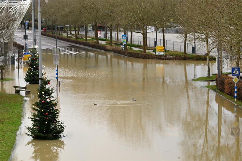 Das Hochwasser in Remich am Freitagmorgen
