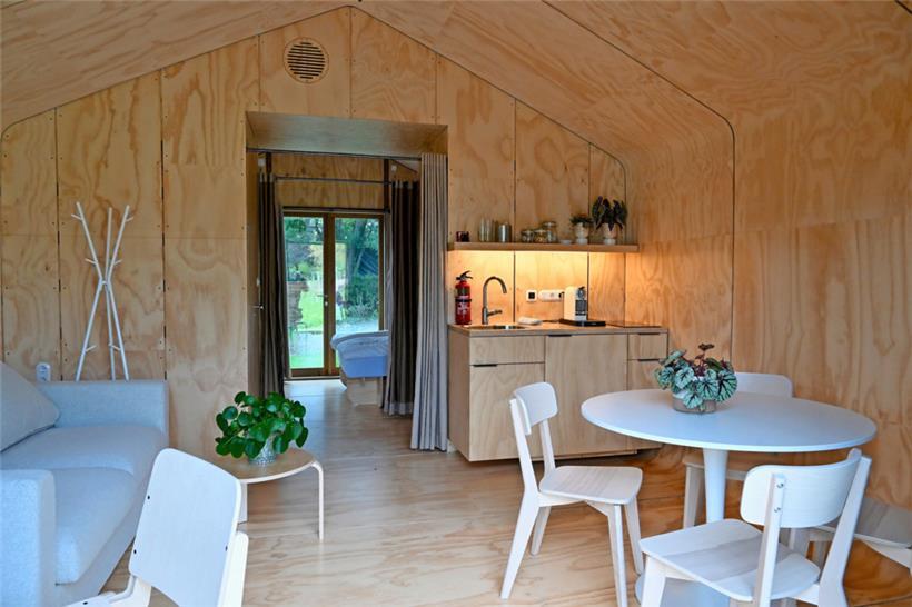 Das Innere des „Wikklehouse“ in Bergem: sehr geeignet für zwei Erwachsene mit zwei Kindern 
