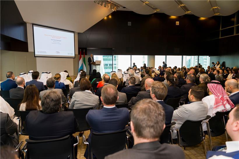 Das Interesse der Geschäftsleute aus Dubai an Luxemburg ist an dem vollen Saal zu erkennen

