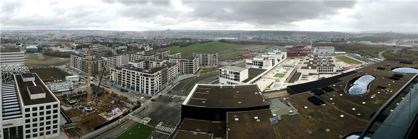 Das Megaprojekt „Cloche d’Or“ aus der Vogelperspektive
