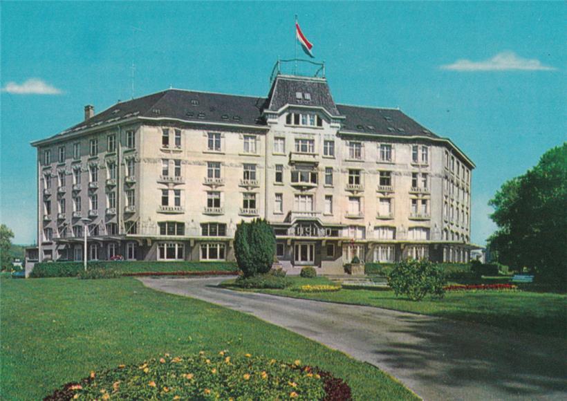 Das „Palace Hôtel“ in Mondorf in seiner ganzen Pracht – nach dem Zweiten Weltkrieg und nach Abzug der Nazis aus dem Untersuchungsgefängnis „Ashcan“
