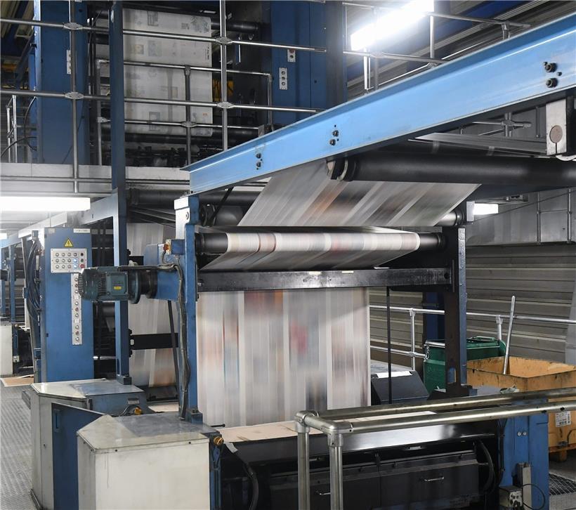 Das Parlament verabschiedete am Donnerstag ein neues Gesetz zur Pressehilfe. Das Foto zeigt die Rotationsmaschine des Tageblatt.
