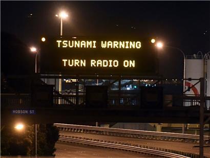 Das Symbolfoto zeigt eine Tsunami-Warnung in Neuseeland 2016
