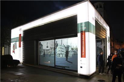 Das „Temporary History Lab“ im Herzen der Stadt Esch auf dem Brill-Platz, im sogenannten „Annexe22“, einem der beiden Pavillons der Örtlichkeit

