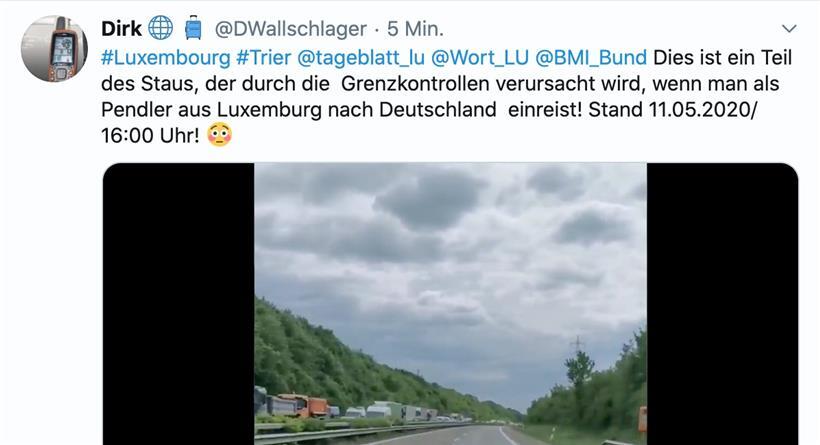 Das Video zeigt schon kilometerlange Staus um 16 Uhr am Montagnachmittag
